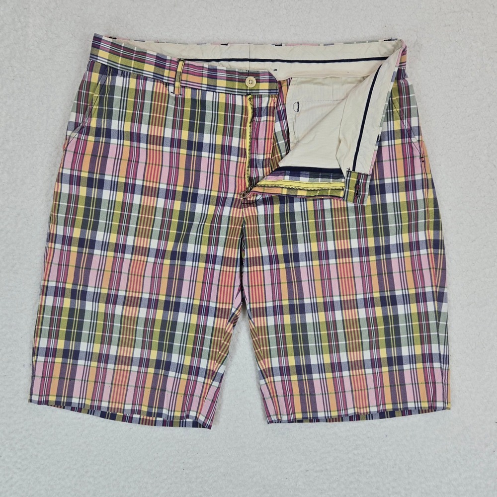 Polo Ralph Lauren Plaid‎ Shorts Mens 36 Multi-Color Madras Cotton Coastal Preppy - Picture 2 of 12
